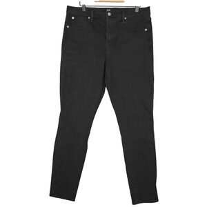 Gap 1969 True Skinny Jeans Womens 14/32 Black Stretch Denim 5 Pocket Pants
